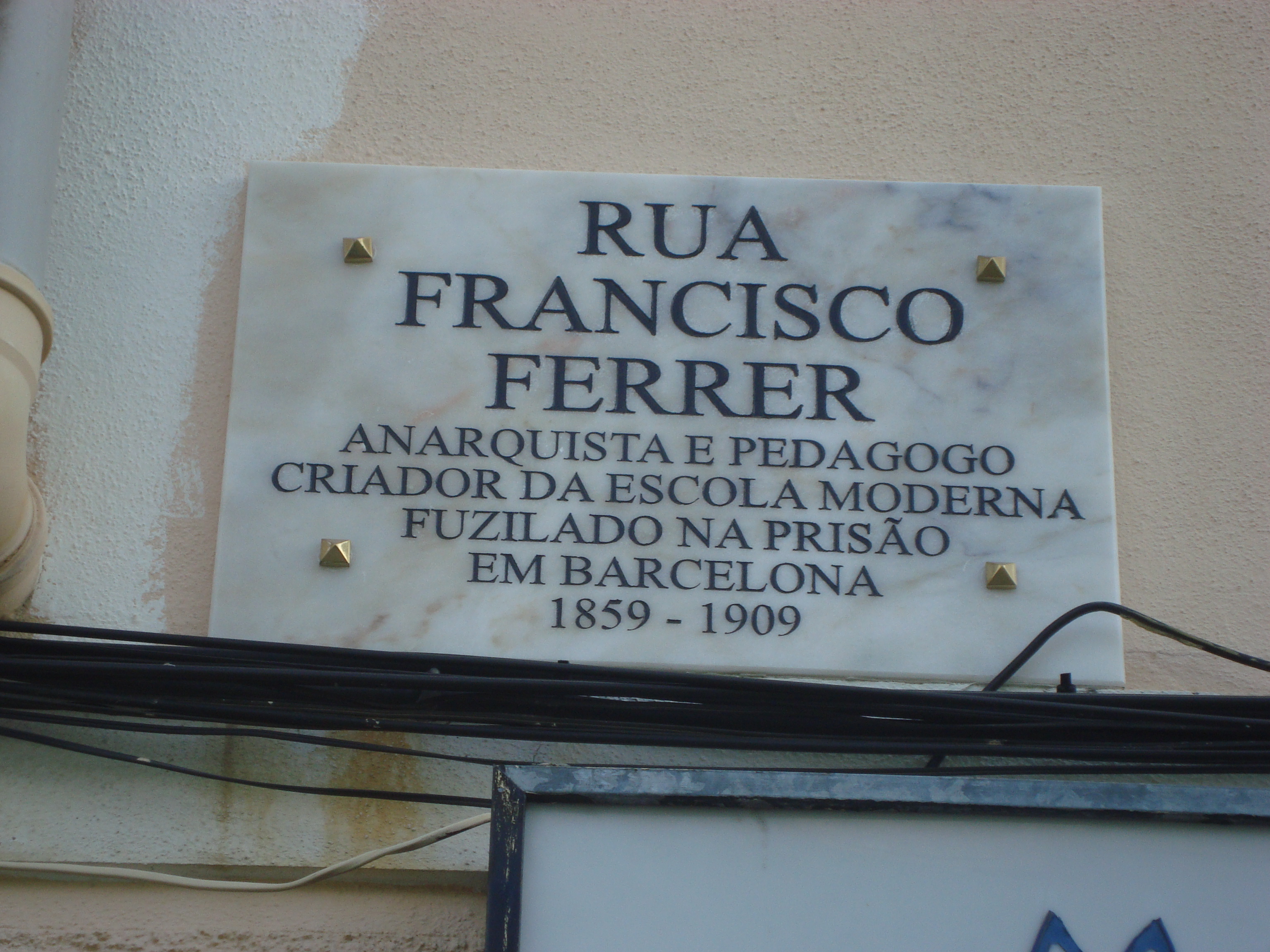 Rua Francisco Ferrer (Lisboa) - Placa